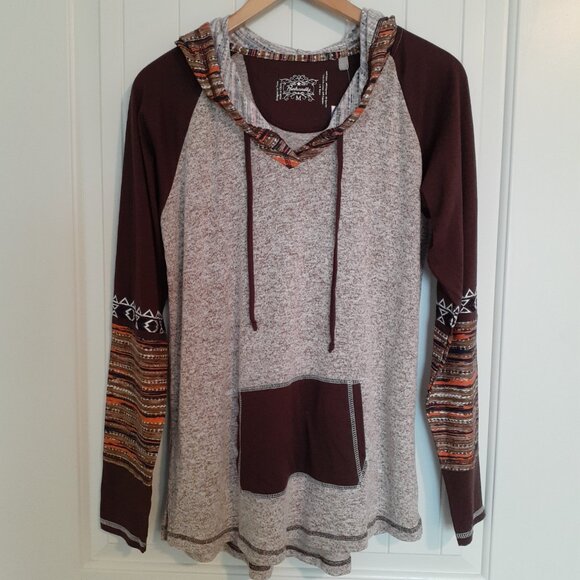 NWT Panhandle Long Sleeve Hoodie with Kangaroo Pocket Light Brown Size M - Picture 12 of 12